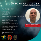 Curso Juiz de Salto com Pedro Cordeiro na SHP em 6 e 7/12