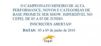 Comunicado Campeonato Mineiro Alta Performance, Categorias de Base e CN