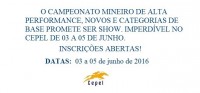 Comunicado Campeonato Mineiro Alta Performance, Categorias de Base e CN